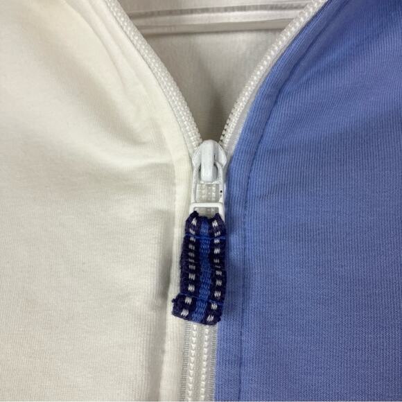 Finish Line Y2K Blue White Colorblock Full Zip Sweatshirt Jacket Womens Large - Picture 2 of 5